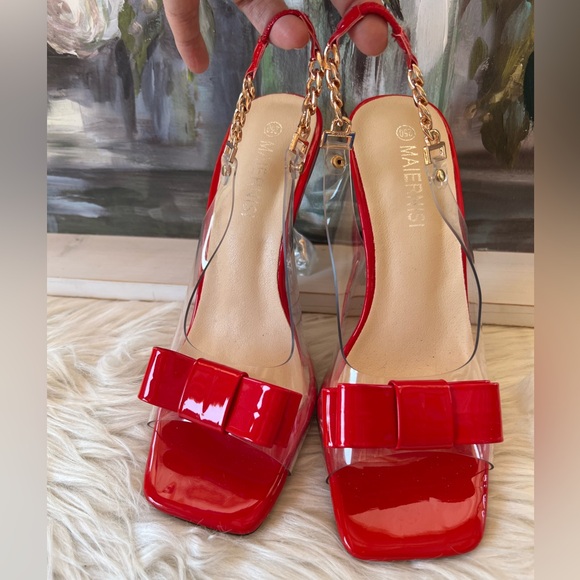 Malernisi Woman Clear Heel Sandal
Bowknot Transparent Metal Size 8 (See … - Picture 8 of 12